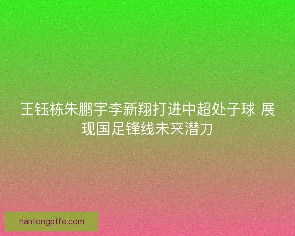 王钰栋朱鹏宇李新翔打进中超处子球 展现国足锋线未来潜力