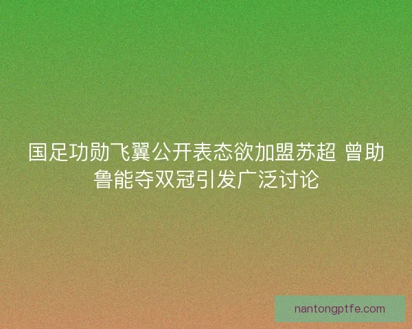 国足功勋飞翼公开表态欲加盟苏超 曾助鲁能夺双冠引发广泛讨论